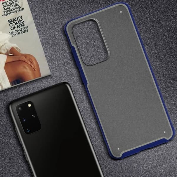 Cover - ADVARSEL - Galaxy S20 Plus - Forstærkede hjørner - Stødabsorberende - Mørkeblå Midnattsblå