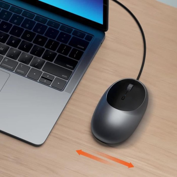 Skrivbordsmus för USB C Ambidextrisk Elegant Design Mörkgrå - Satechi Mörkgrå