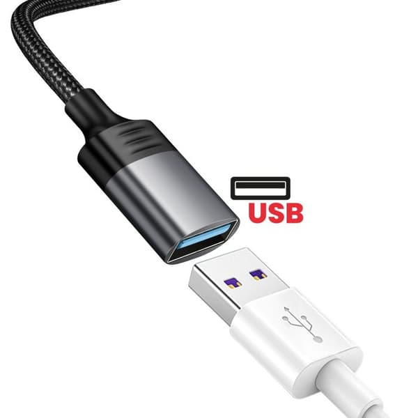 iPhone Lightning Mies OTG -sovitin USB Nainen Swissten Musta