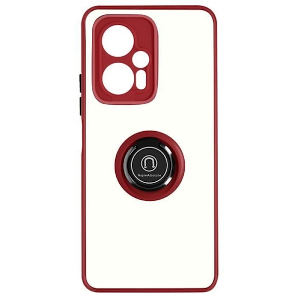 Coque Xiaomi Poco X4 GT - AVIZAR - Bi-matière - Bague Métallique - Rouge