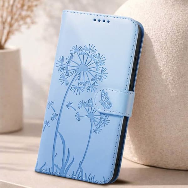 Pungetui til Galaxy S26 Premium Design Blomster Sommerfugl Zanaé Lyseblå Blå