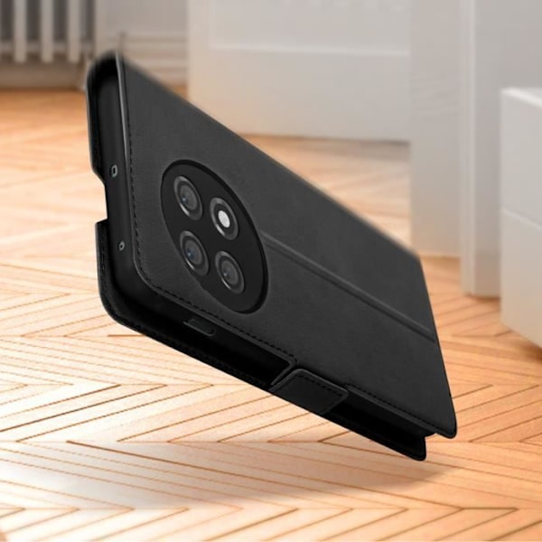 Etui til OnePlus 11 - AVIZAR - Kortholder Videounderstøttelse Dobbelt fane sort Svart