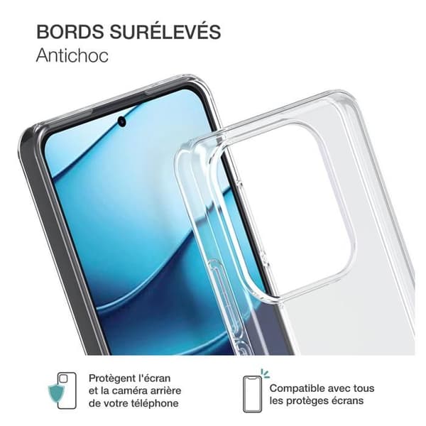 Bakskydd - BigBen - Xiaomi Redmi Note 14 5G - Flexibelt - Transparent - Stötdämpande Vit
