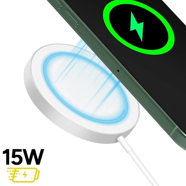 MagSafe Magnetisk 15W Oplader til iPhone 13 Pro Mayaxess Hvid Vit