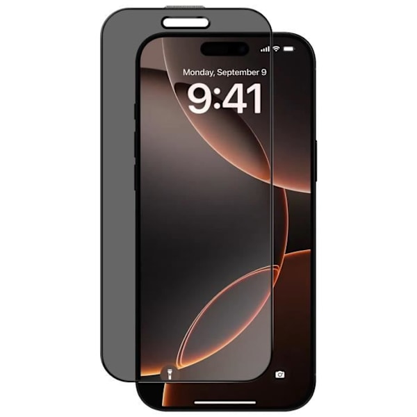 Härdat glas för iPhone 16 Pro Antispion Hårdhet 9H Svart Svart