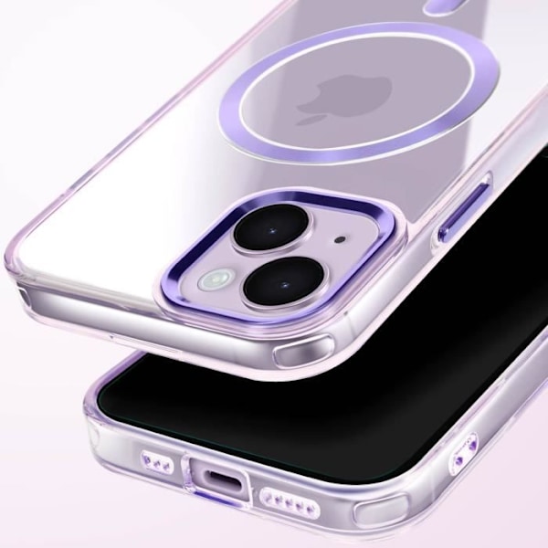 MagSafe-kuori iPhone 15 Plus ja 14 Plus kirkas värillinen violetti Lila