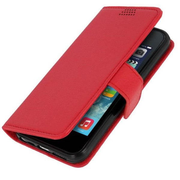 iPhone 5 / 5S / SE -kotelo Flip Cover -korttitelineen telinetoiminto - punainen