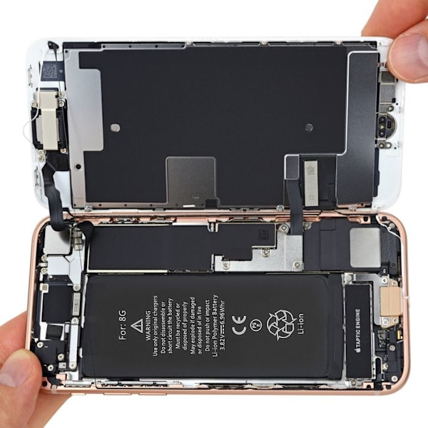 Internt batteri iPhone 8 1821mAh Li-Ion ersätter 1IP3/39/94 - Svart Svart