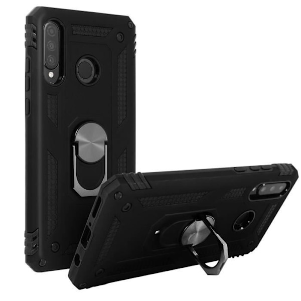 Fodral - AVIZAR - P30 Lite - Bi-material - Låsring - Svart videostöd Svart