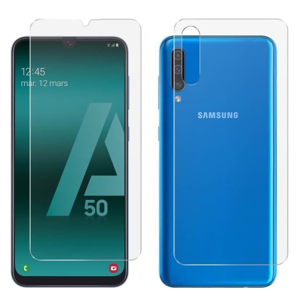 Galaxy A50 / A30s film Beskyttelse foran og bagpå Antibakteriel - Gennemsigtig hvid