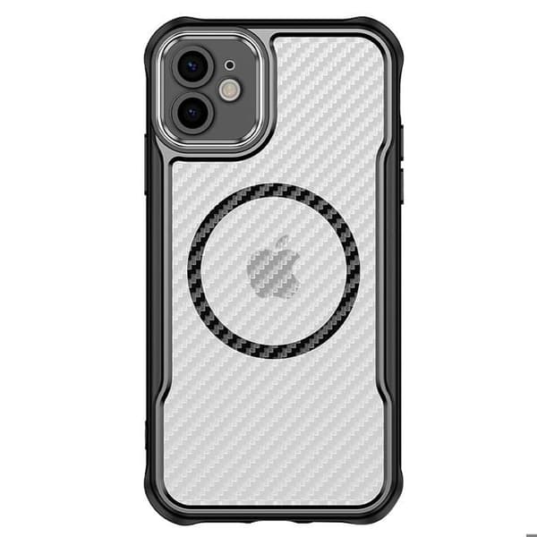 iPhone 11 Cover - MagSafe Model - Carbon Bag - Forstærket Stødabsorbering - Sort Svart