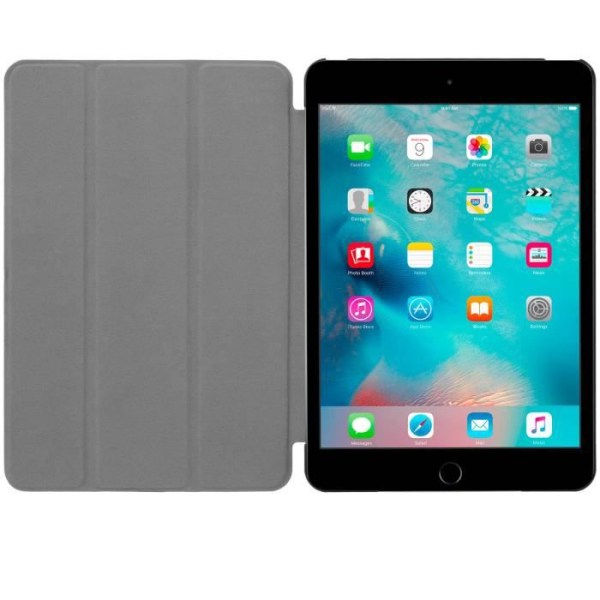 Étui til iPad Mini 4/2019 - Sort - Øko-læder - Multi positioner - Fuld beskyttelse - Videostøtte Svart