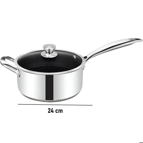 Gratinform 24cm - CHEFFINGER - Non-stick - Rostfritt stål 18/10 - Glaslock - Induktionskompatibel Grå