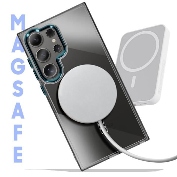 Coque MagSafe för Samsung Galaxy S24 Ultra Bakstycke Glas Färg Svart Svart