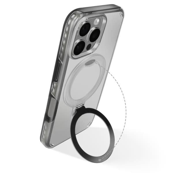Coque MagSafe - Stötsäker - iPhone 16 Pro Max - Fällbart Stöd - Svart - Bimaterial Svart