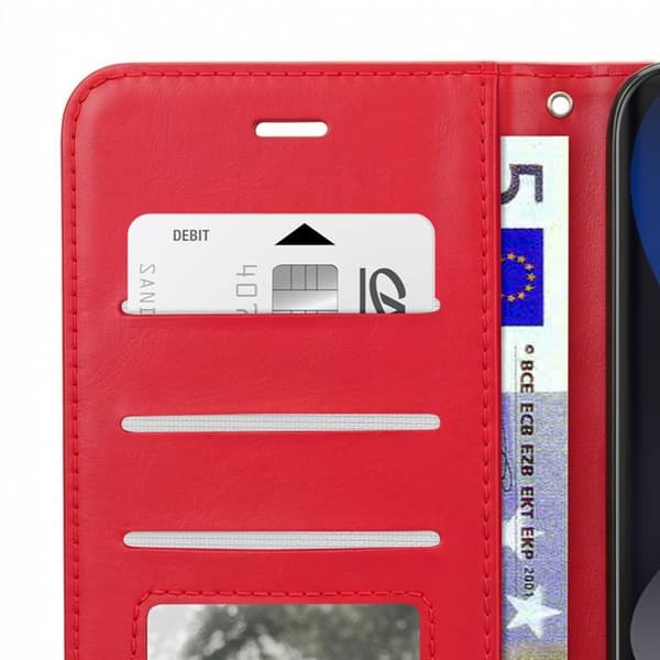 Plånboksfodral för Redmi Note 15 5G / 4G med handledsrem och ställfunktion Mayaxess Röd Röd
