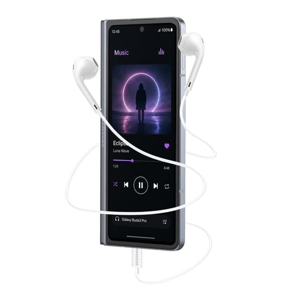 USB-C Trådade Hörlurar med Inbyggd Mikrofon för Galaxy Z Fold 5 Mayaxess Vit Vit
