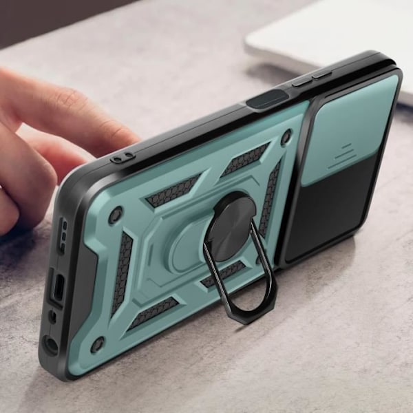 Fodral till Oppo A58 - AVIZAR - Ljusgrön - Skjutbart kameraskydd - Stödring Grön