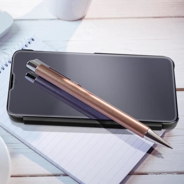 Clear View Case til Xiaomi Redmi 12C - AVIZAR - Sort - Spejlklap Video Support Svart