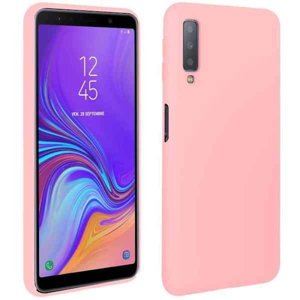 Coque Galaxy A7 2018 Pehmeä Suojus Soft Touch Naarmuuntumaton Vaaleanpunainen rosa