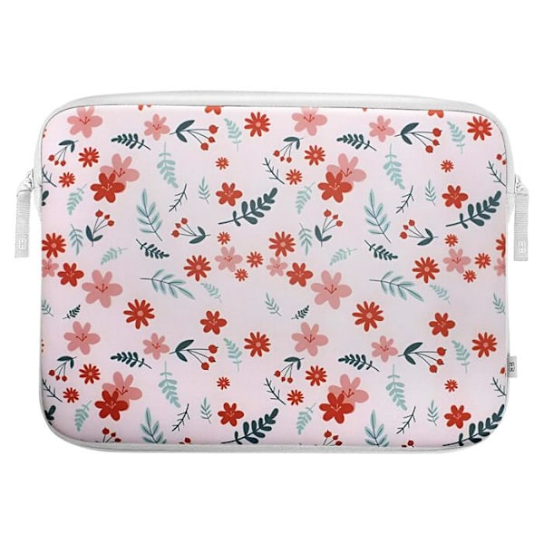 Pochette MacBook Pro 13 ja Air 13 Kukkakuvio ²Life MW Valkoinen Vit