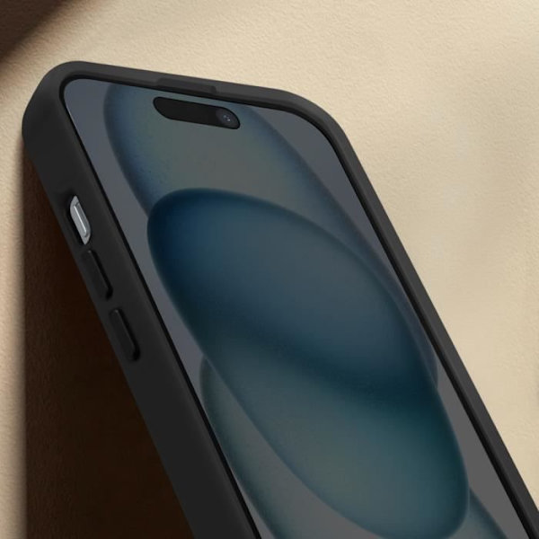 MagSafe-kuori - Decoded - iPhone 15 Plus - Silikonimatto - Iskunkestävä - Antimikrobinen Svart