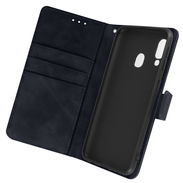 Etui til Samsung Galaxy A40 - MÆRKE - Krokodilleeffekt - Wallet Cover - Videostøtte - Mørkeblå Midnattsblå