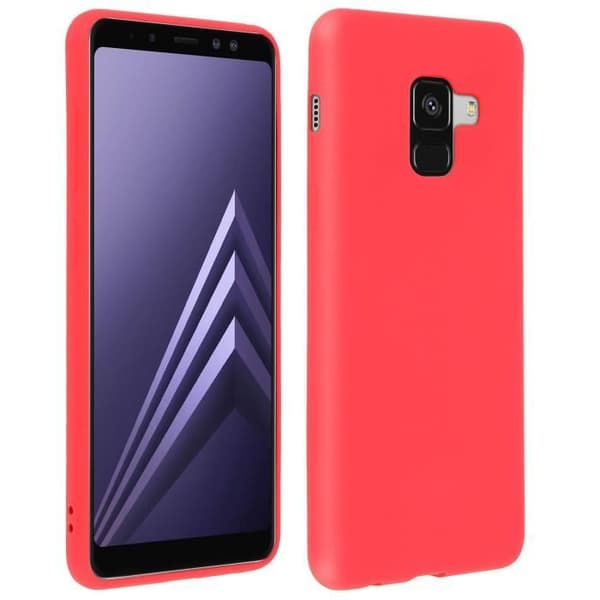 Coque - Forcell - Galaxy A8 - Pehmeä Touch - Silikoni Geeli - Punainen Röd