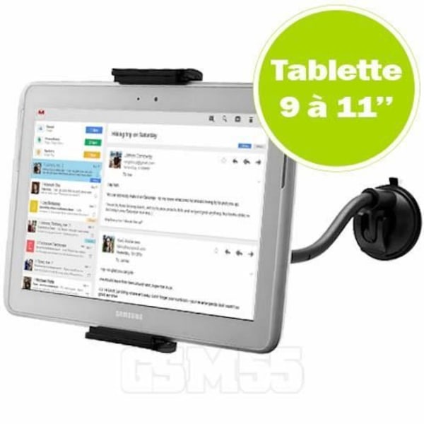 Bilholder - AVIZAR - Sugekopmontering - 360° rotation - Til tablet og smartphone - Sort