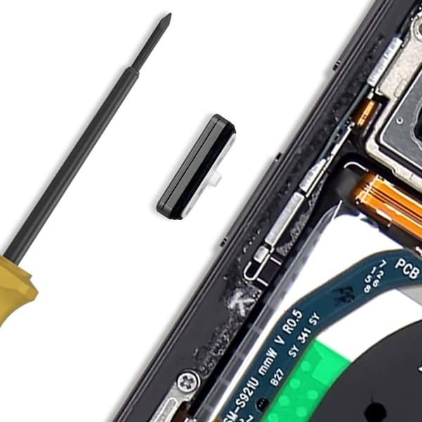 Erstatnings Power-knap til Galaxy S25 Edge Service Pack Samsung Sort Svart