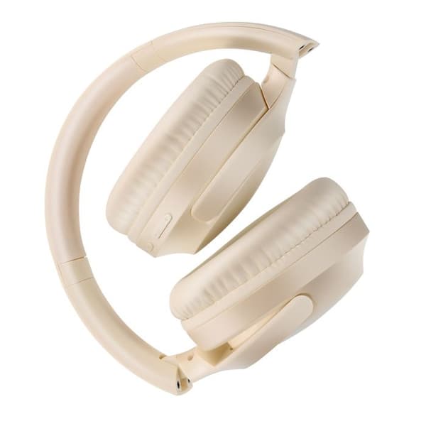 Bluetooth Hörlurar - LinQ - Fällbara - Active Noise Cancelling (ANC) - Inbyggd Mikrofon - Beige Beige