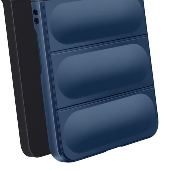 Skydd - AVIZAR - Galaxy Z Flip 7 - Blå silikon - Relieftextur - Stötskydd Blå