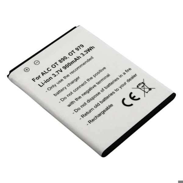 Ersättningsbatteri för Alcatel OT 890 OT 979 3,7V 900mAh Li-ion Vit Vit
