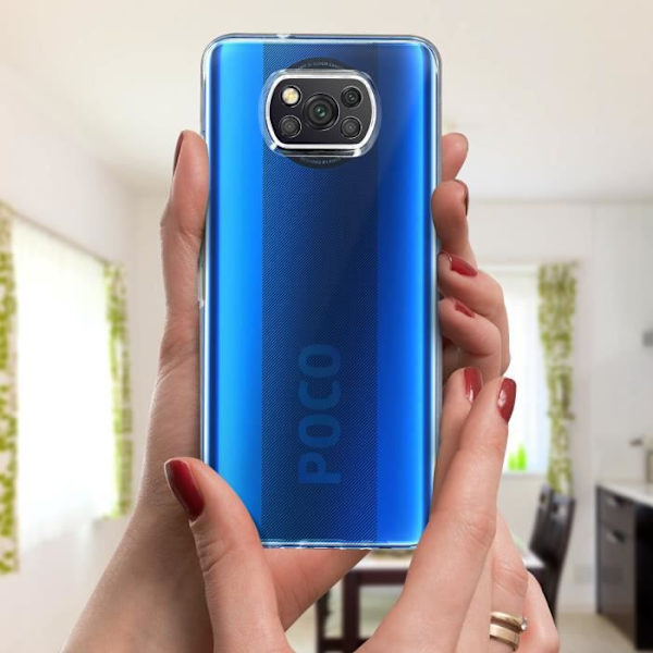 Coque - Xiaomi - Poco X3 - Hård Bakskydd - Mjuk Framsida - Transparent Vit Klar vit