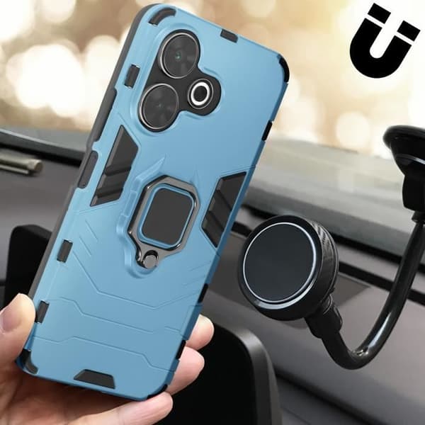 Coque för Xiaomi Redmi 13 Ring Stöd Stötsäker Ljusblå Blå
