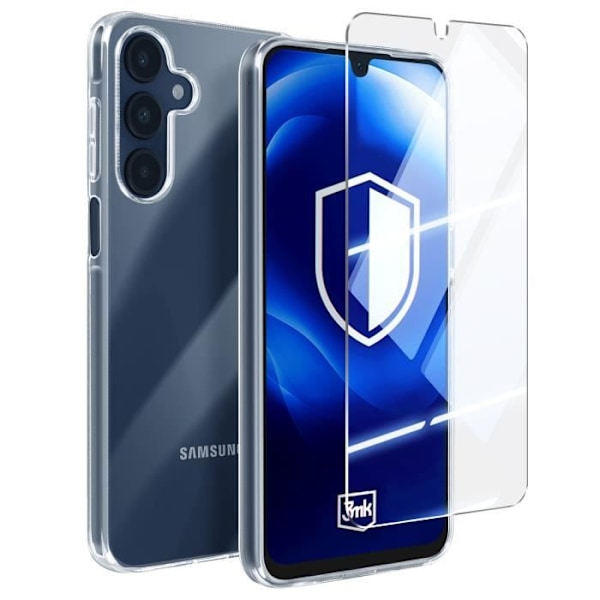 Silikonskal för Samsung Galaxy A16 med Stöttåligt Härdat Glas 3mk Transparent Transparent