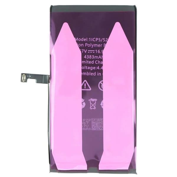 Batteri - AVIZAR - iPhone 15 Plus - Li-polymer - 4383mAh - 3.86V - Sort Svart