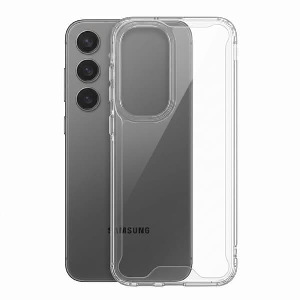 Skyddsfodral för Samsung Galaxy S24 FE, Transparent med Förstärkta Hörn i Två Material Vit