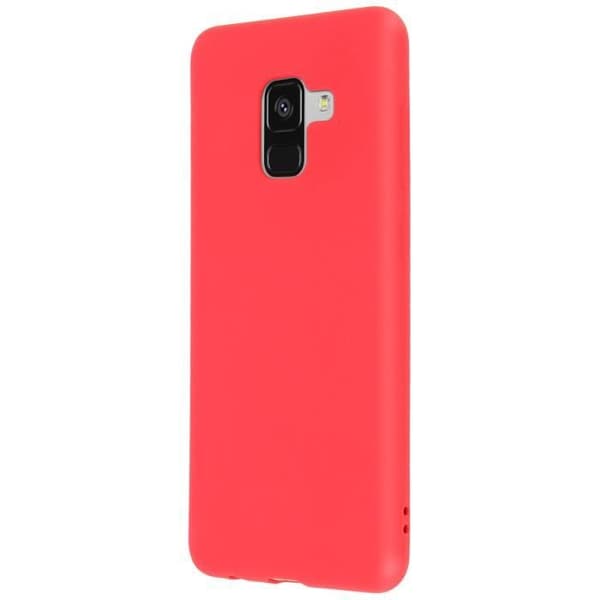 Coque - Forcell - Galaxy A8 - Pehmeä Touch - Silikoni Geeli - Punainen Röd