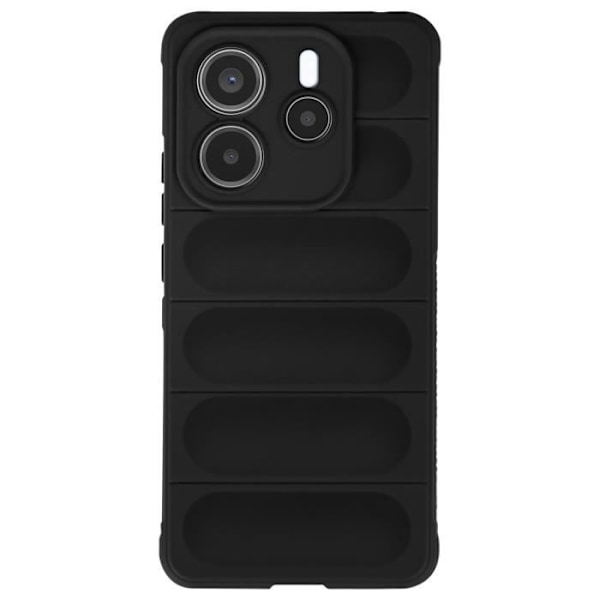 "Täckskal för Xiaomi Redmi Note 14 5G Stötabsorberande Silikon Texturerat 3D Svart" Svart