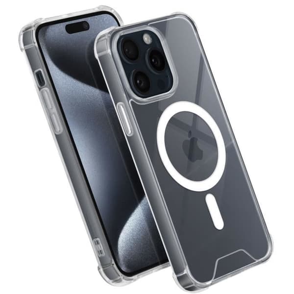 Skal - AVIZAR - iPhone 15 Pro Max - Silikongel - Transparent - Förstärkta hörn Transparent