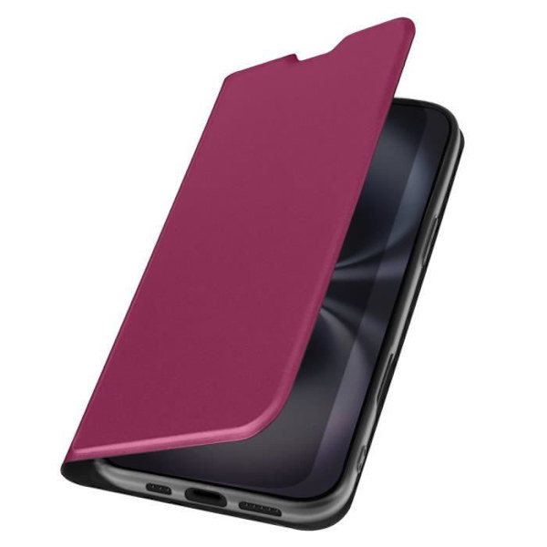 Fodral till iPhone 16 - AVIZAR - Soft touch - Korthållare - Videostöd - Burgundy Röd