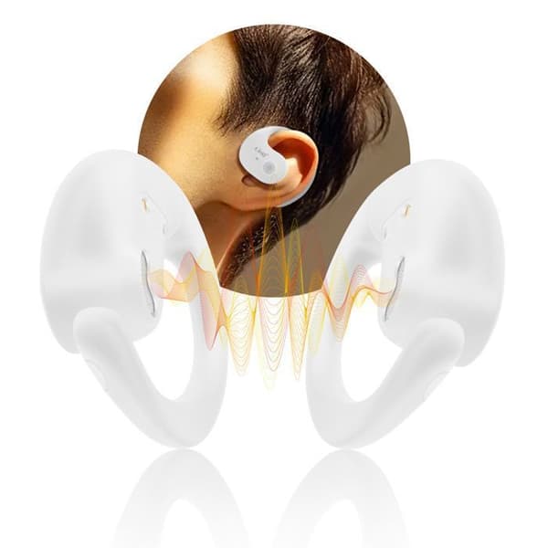 Bluetooth-hörlurar Clip Design Öppen Mikro Samtals Touch Tactil LinQ Vit Vit