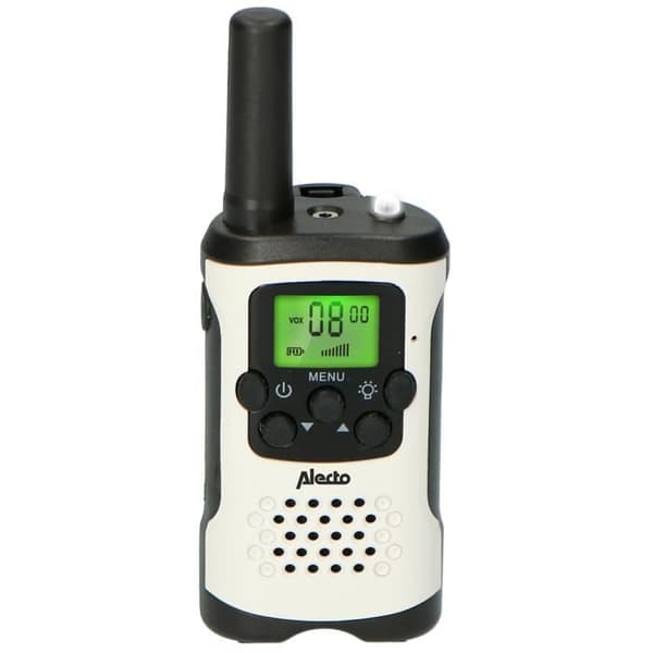 Alecto FR-175 - Sæt med to walkie-talkies, Rækkevidde op til 7 kilometer, hvid/sort