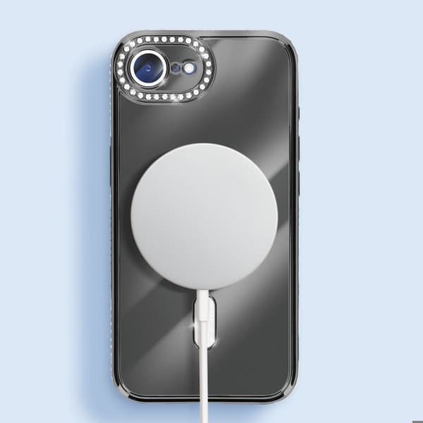 Coque Magsafe - AVIZAR - iPhone 16e - Sort - Strassé - Elegant beskyttelse Svart