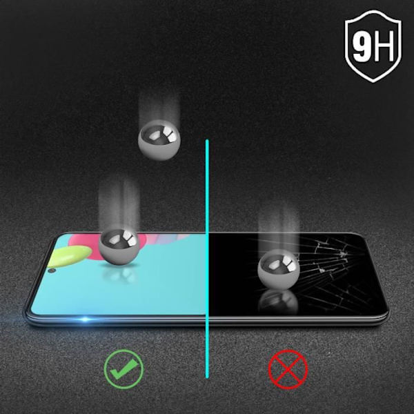 Film til Samsung Galaxy A52 og A52s hærdet glas 9H Tiger Glass Muvit sorte kanter