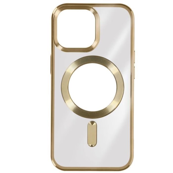 MagSafe Fodral för iPhone 15 Pro Max Silikonskyddskamera Chrome Gold