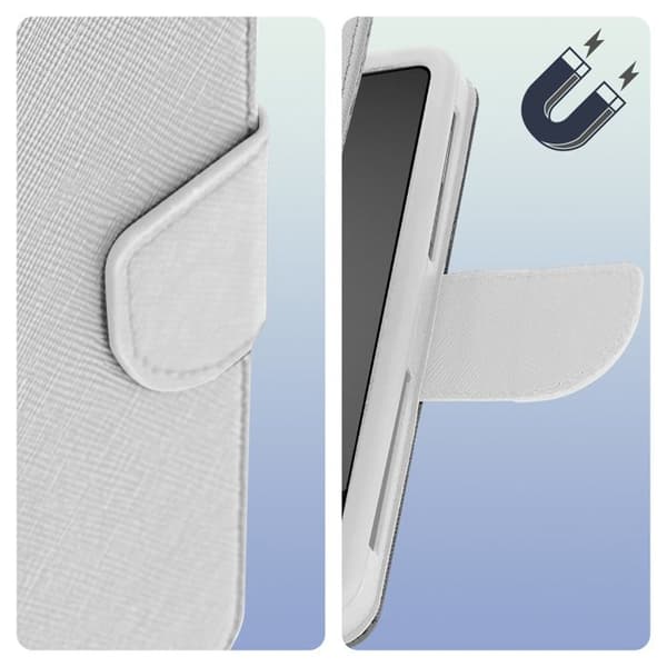 Universal XL Smartphone Wallet Case Fancy Style Sølv Pengar
