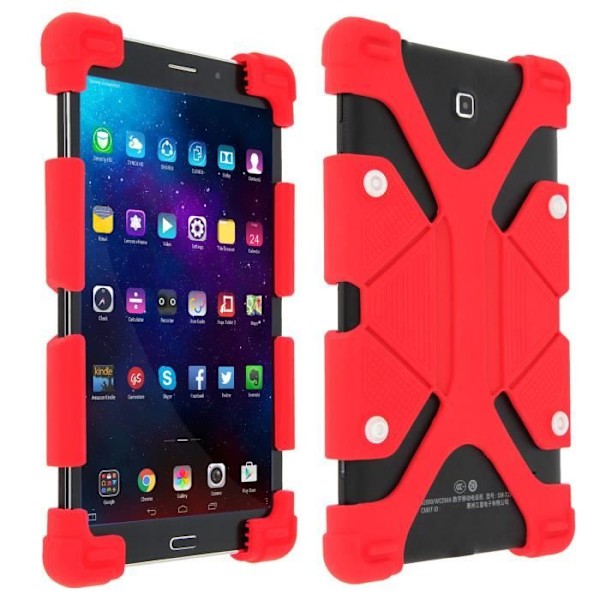 Tablet cover - AVIZAR - Universal - Silicone Gel - Red - 7.9 to 9 inches Röd