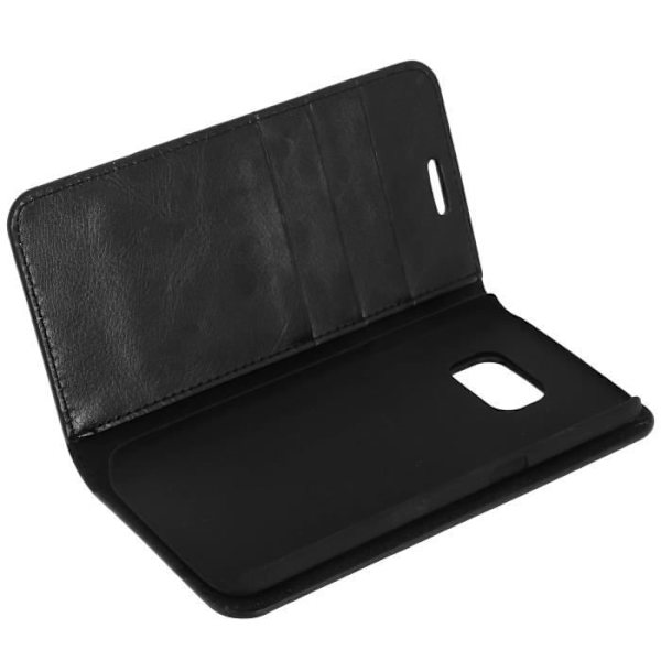 Musta nahkainen lompakon päällinen Samsung Galaxy S7:lle - AVIZAR - Läppä - Pehmeä - Jalustatoiminto Svart